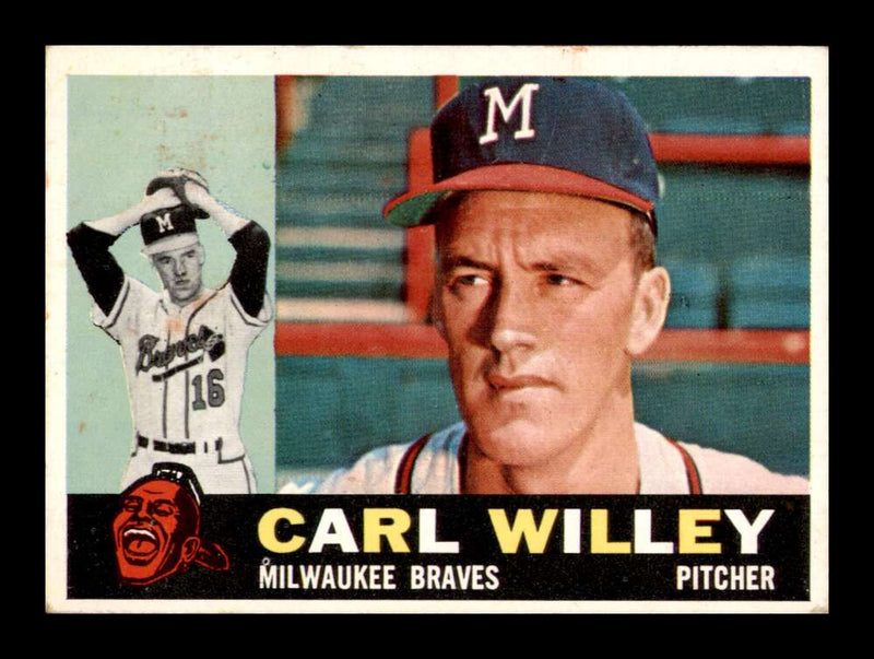 Load image into Gallery viewer, 1960 Topps Carl Willey #107 Milwaukee Braves VG-VGEX Wrinkle Image 1
