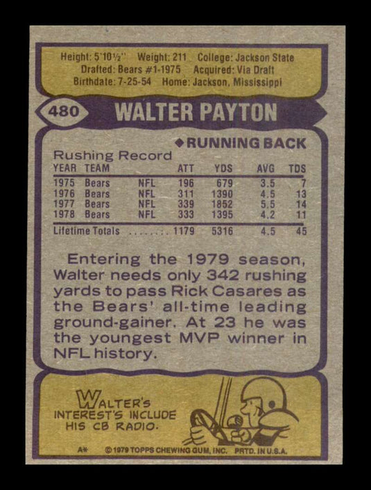 1979 Topps Walter Payton 