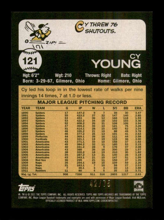 2021 Topps Archives Red Cy Young 
