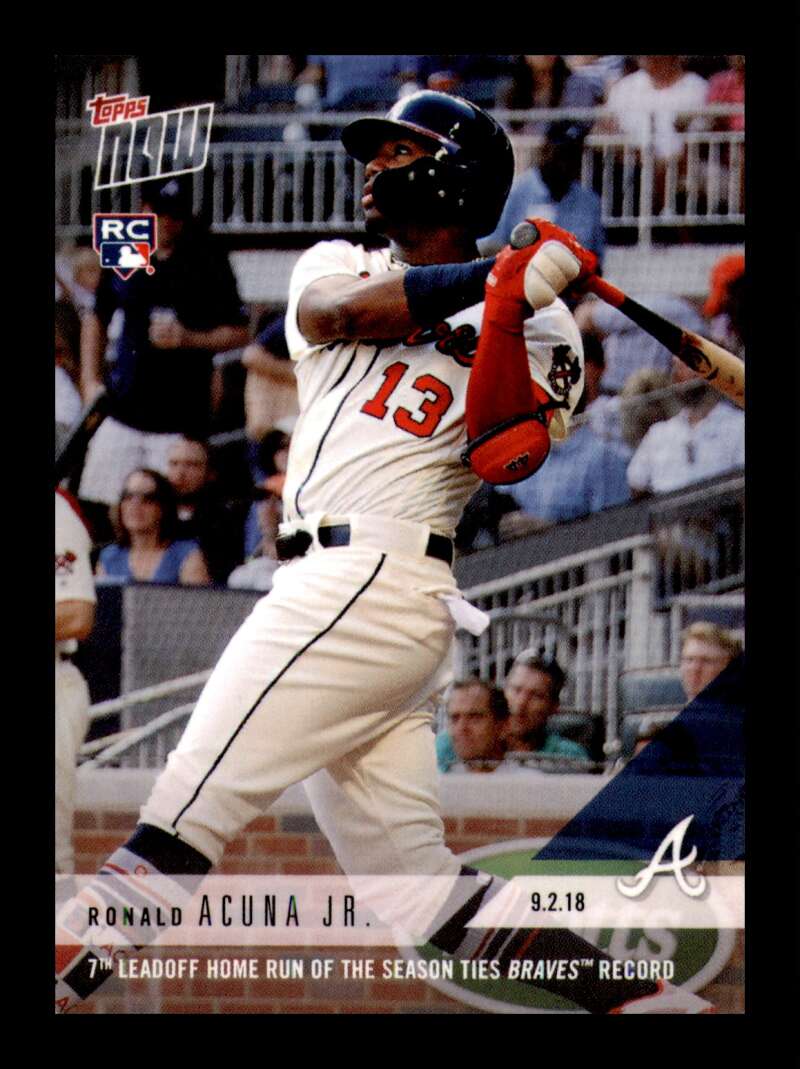 Load image into Gallery viewer, 2018 Topps Now Ronald Acuna #675 Atlanta Braves Rookie RC /1130 Image 1
