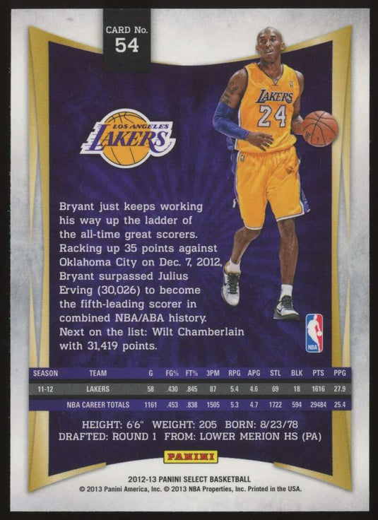 2012-13 Panini Select Kobe Bryant 