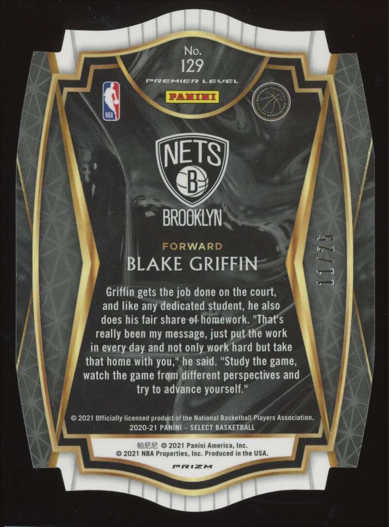 Load image into Gallery viewer, 2020-21 Panini Select Tie-Dye Prizm Die-Cut Blake Griffin #129 Brooklyn Nets /25  Image 2
