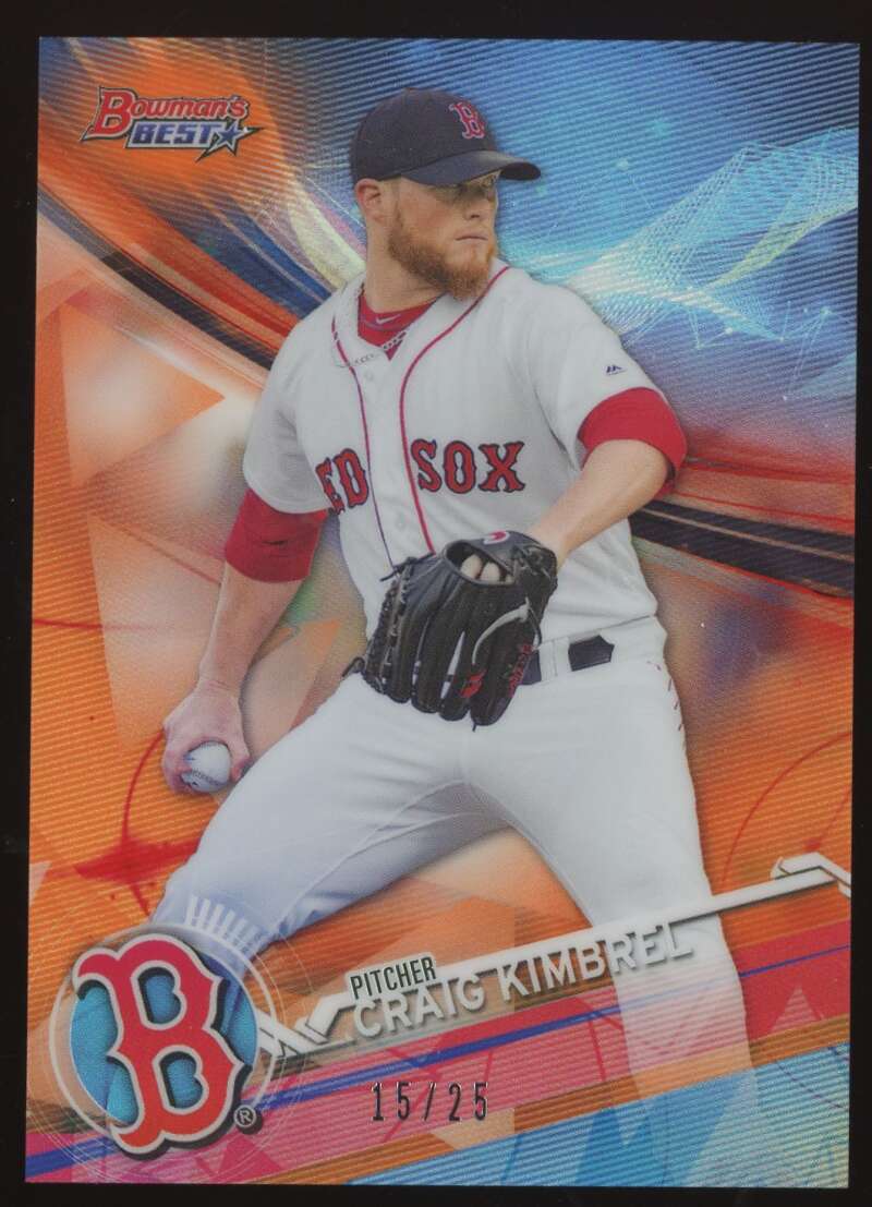 Load image into Gallery viewer, 2017 Bowman&#39;s Best Orange Refractor Craig Kimbrel #27 Boston Red Sox /25  Image 1
