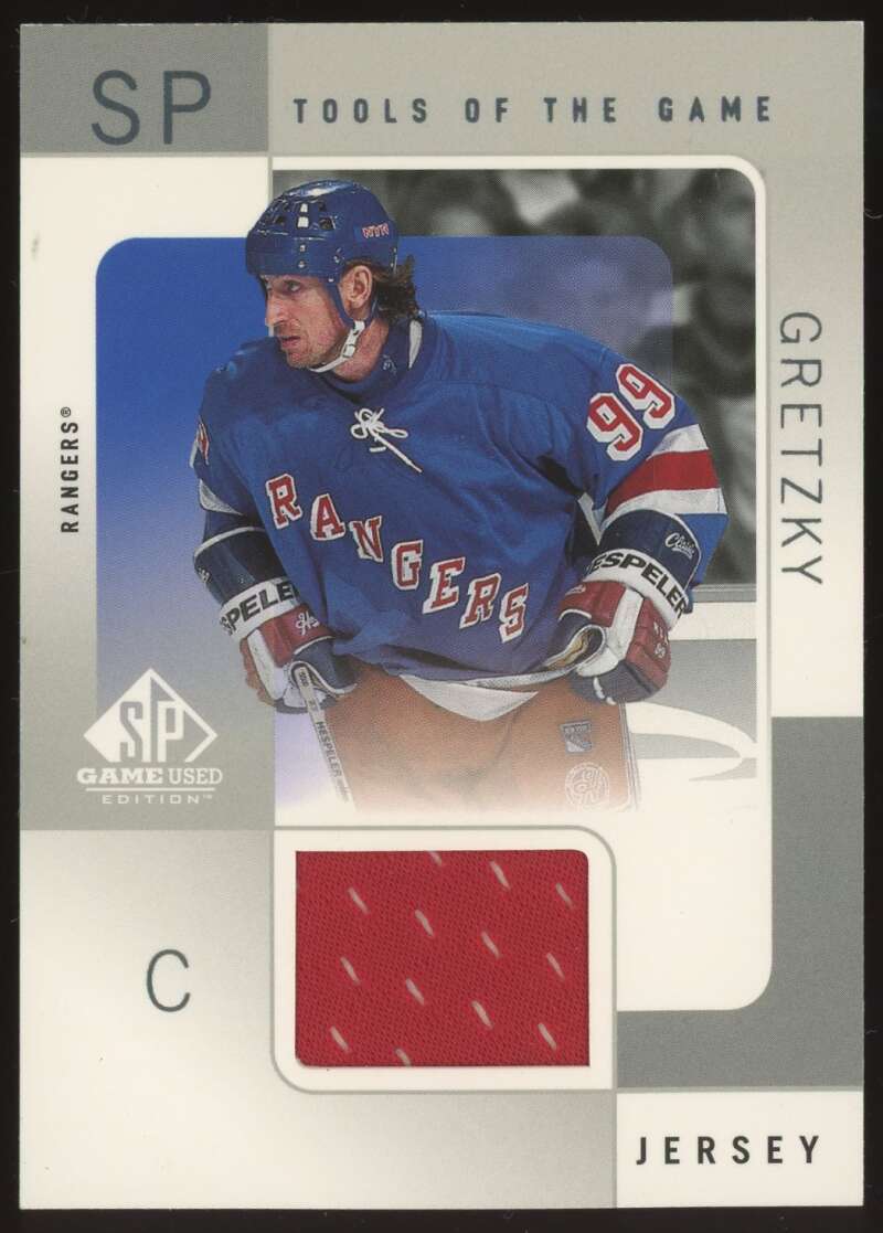 Load image into Gallery viewer, 2000-01 Upper Deck SP Game Used Tools of the Game Wayne Gretzky #WG New York Rangers Patch Relic  Image 1
