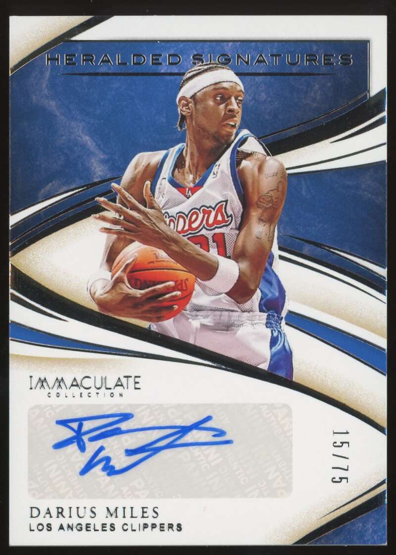 Load image into Gallery viewer, 2019-20 Panini Immaculate Heralded Signatures Auto Darius Miles #HS-DML Los Angeles Clippers Autograph /75  Image 1
