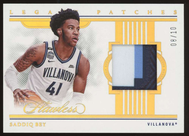 Load image into Gallery viewer, 2022-23 Panini Flawless Collegiate Legacy Patches Gold Saddiq Bey #LP-BEY Villanova Relic /10  Image 1
