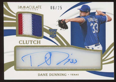 2021 Panini Immaculate Clutch Rookie Patch Auto Gold Dane Dunning 