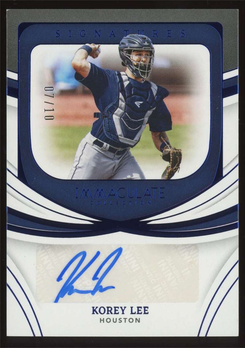 Load image into Gallery viewer, 2022 Panini Immaculate Blue Auto Korey Lee #IS-KL Houston Astros Autograph /10  Image 1

