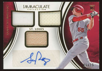 2016 Panini Immaculate Triple Rookie Patch Auto Stephen Piscotty 