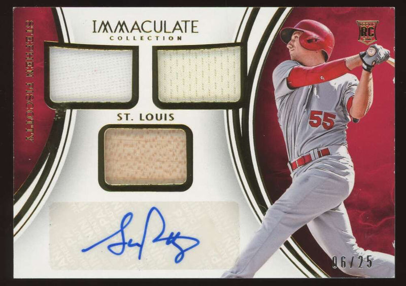 Load image into Gallery viewer, 2016 Panini Immaculate Triple Rookie Patch Auto Stephen Piscotty #TMA-SP St. Louis Cardinals RC RPA /25  Image 1
