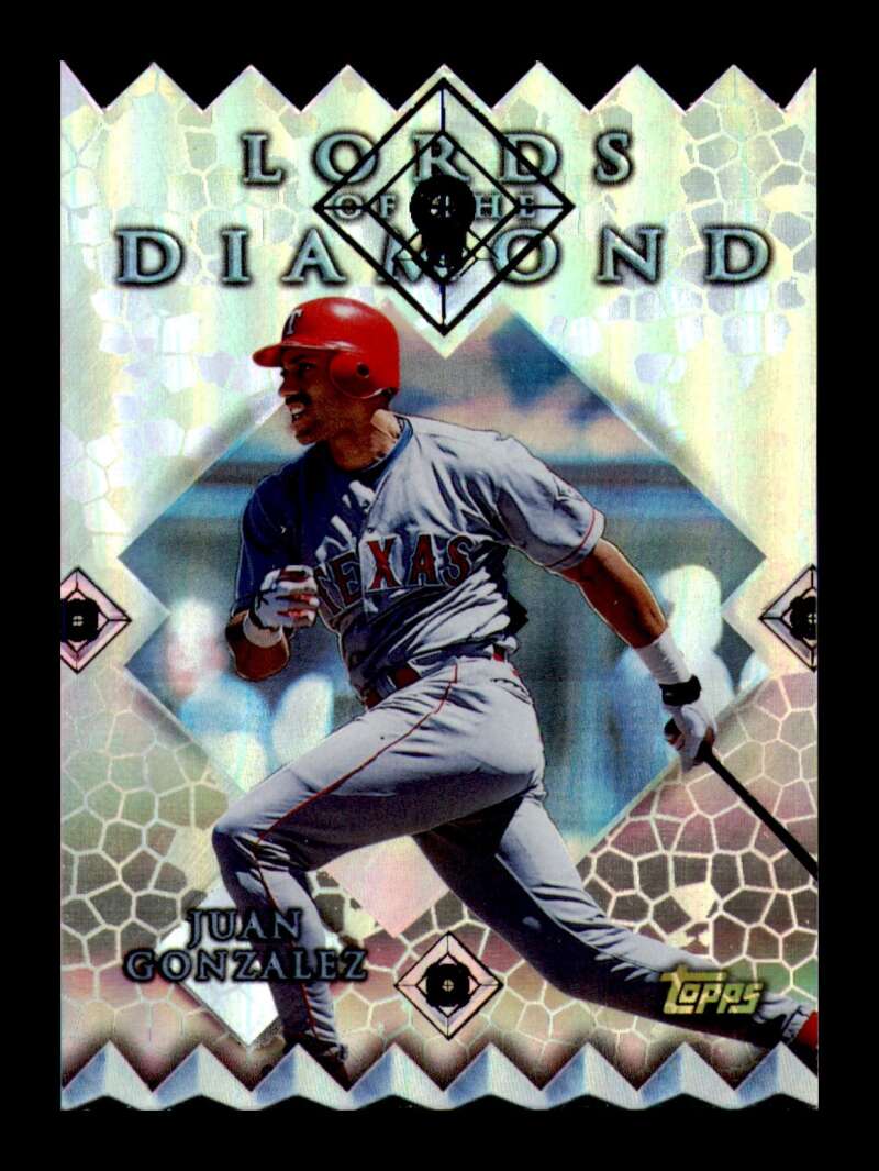 Load image into Gallery viewer, 1999 Topps Lords of the Diamond Die Cut Juan Gonzalez #LD8 Texas Rangers  Image 1
