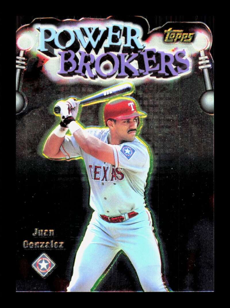 Load image into Gallery viewer, 1999 Topps Power Brokers Die Cut Juan Gonzalez #PB5 Texas Rangers  Image 1
