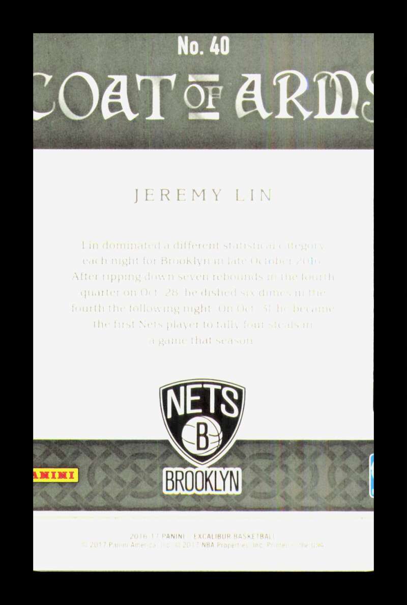 Load image into Gallery viewer, 2016-17 Panini Excalibur Coat of Arms Die Cut Jeremy Lin #40 Brooklyn Nets  Image 2
