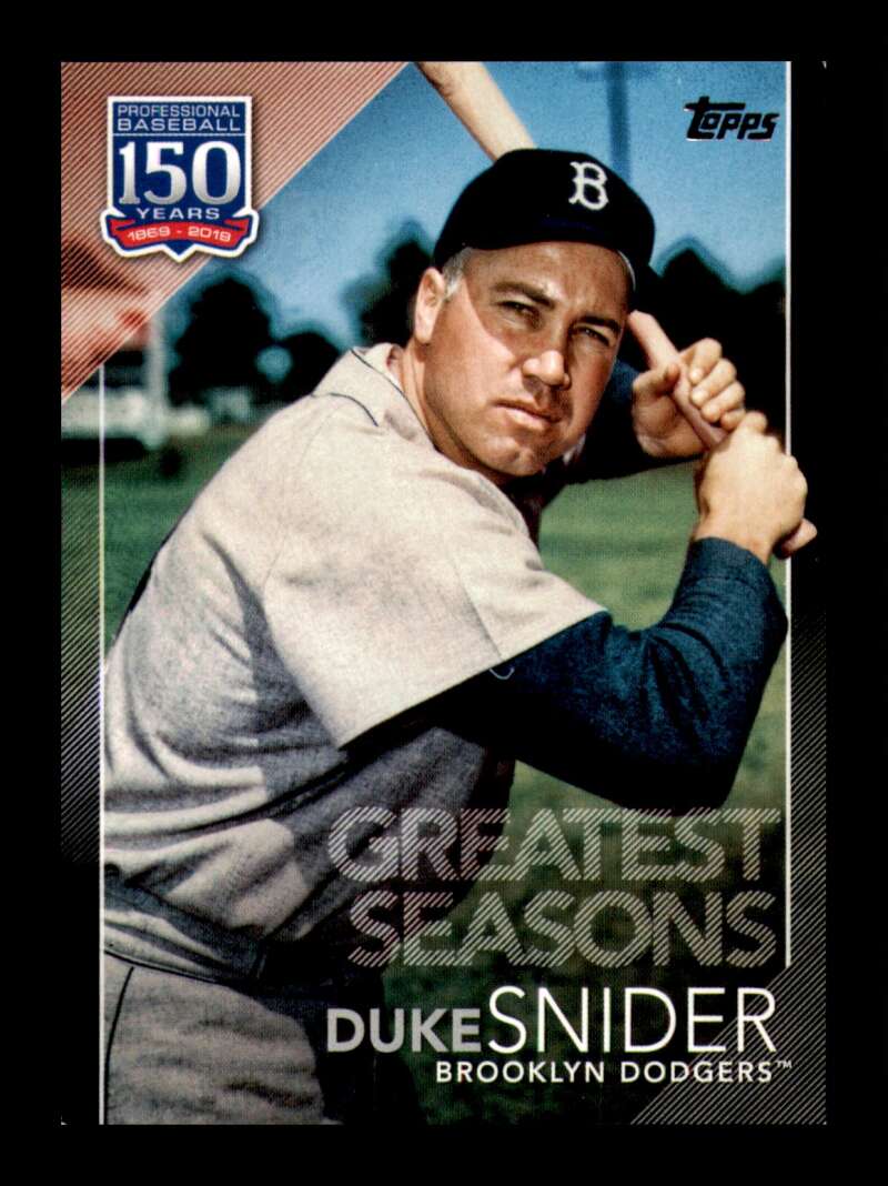 Load image into Gallery viewer, 2019 Topps 150 Years Black Duke Snider #GS-13 Brooklyn Dodgers /299  Image 1
