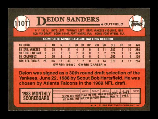 1989 Topps Traded Deion Sanders
