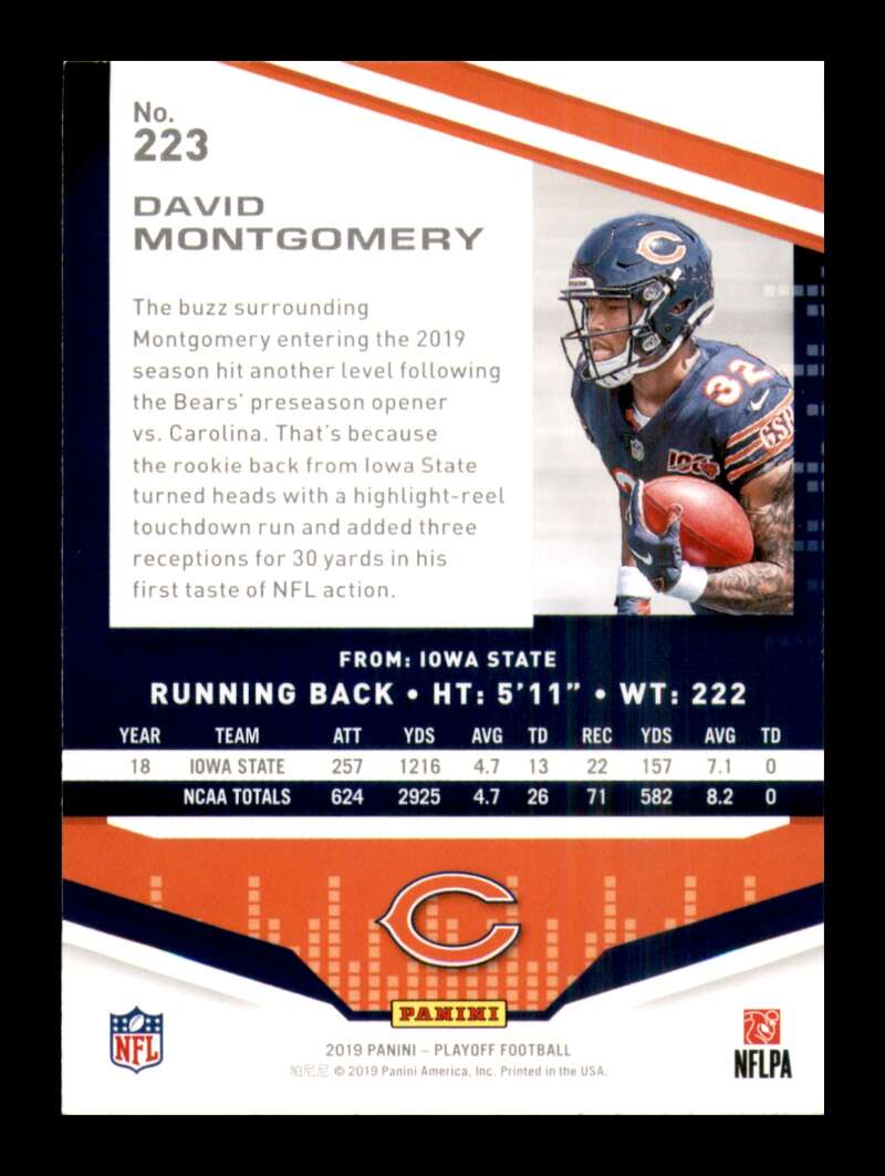 Load image into Gallery viewer, 2019 Panini Playoff David Montgomery #223 Chicago Bears Rookie RC  Image 2

