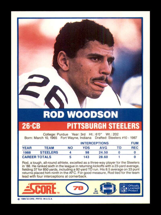 1989 Score Rod Woodson 