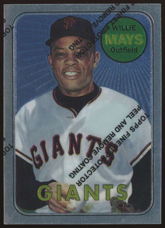 1997 Topps Finest Willie Mays #23 San Francisco Giants 1969 Topps #190