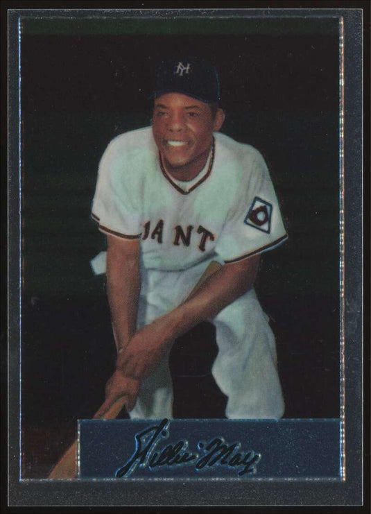 1997 Topps Finest Willie Mays #4 New York Giants 1954 Bowman #89