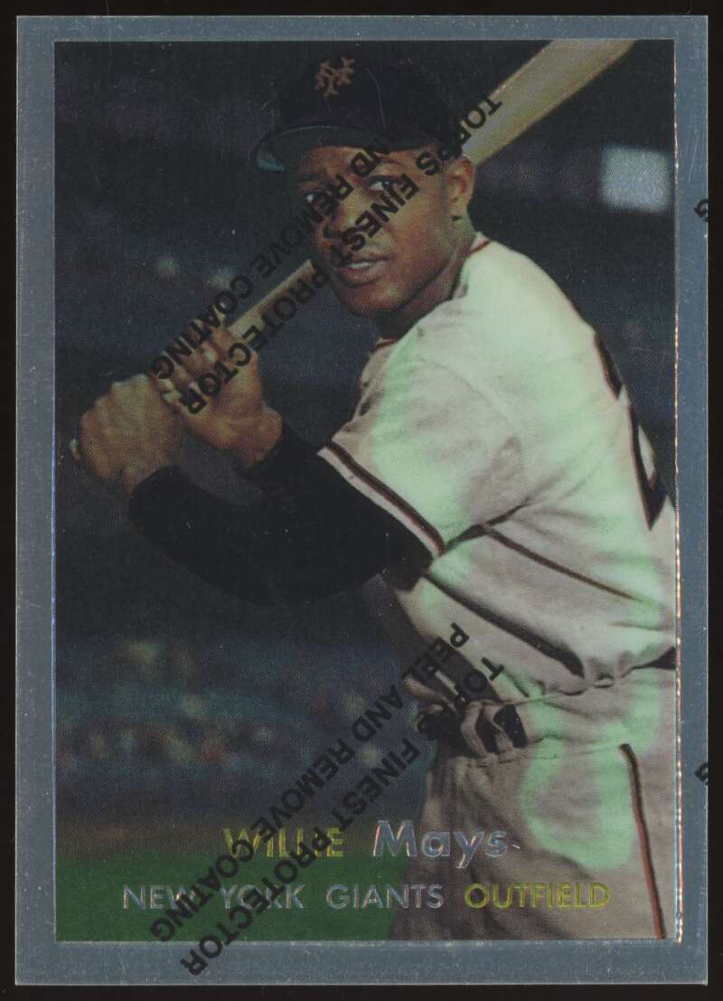 Load image into Gallery viewer, 1997 Topps Finest Willie Mays #9 San Francisco Giants 1957 Topps #10 Image 1
