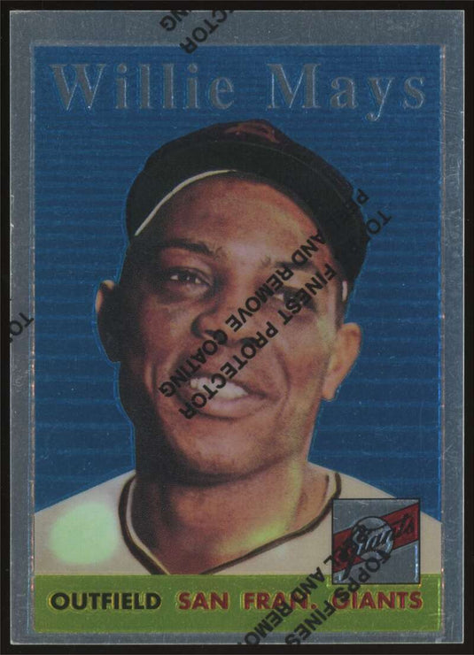 1997 Topps Finest Willie Mays #10 San Francisco Giants 1958 Topps #5