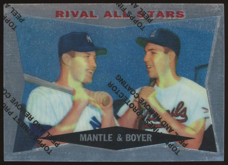 Load image into Gallery viewer, 1997 Topps Finest Mickey Mantle Ken Boyer #28 New York Yankees 1960 Topps #160 Image 1
