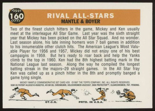 1997 Topps Finest Mickey Mantle Ken Boyer 