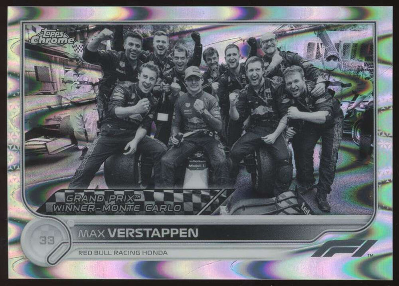 Load image into Gallery viewer, 2022 Topps Chrome Formula 1 RayWave Refractor Max Verstappen #155 Red Bull Racing Honda  Image 1
