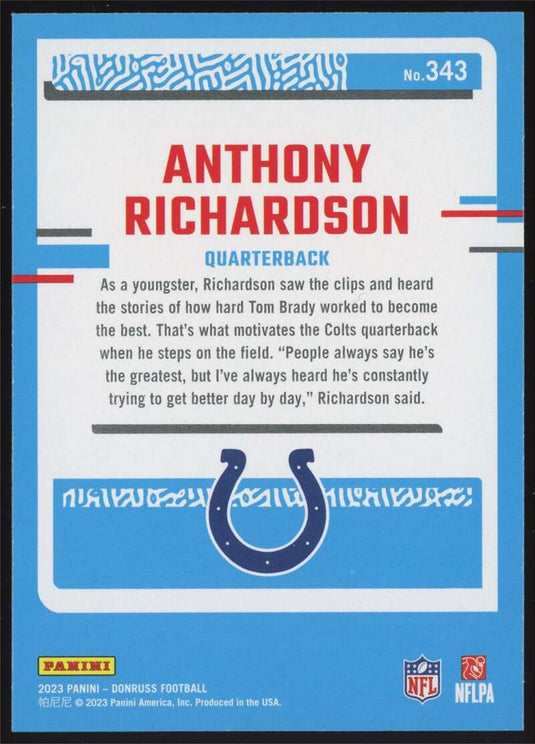 2023 Donruss Anthony Richardson 