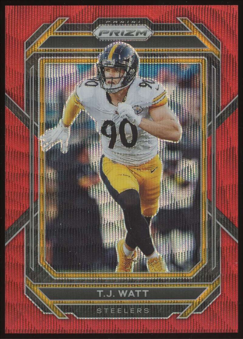 Load image into Gallery viewer, 2022 Panini Prizm Red Wave Prizm T.J. Watt #249 Pittsburgh Steelers /149  Image 1
