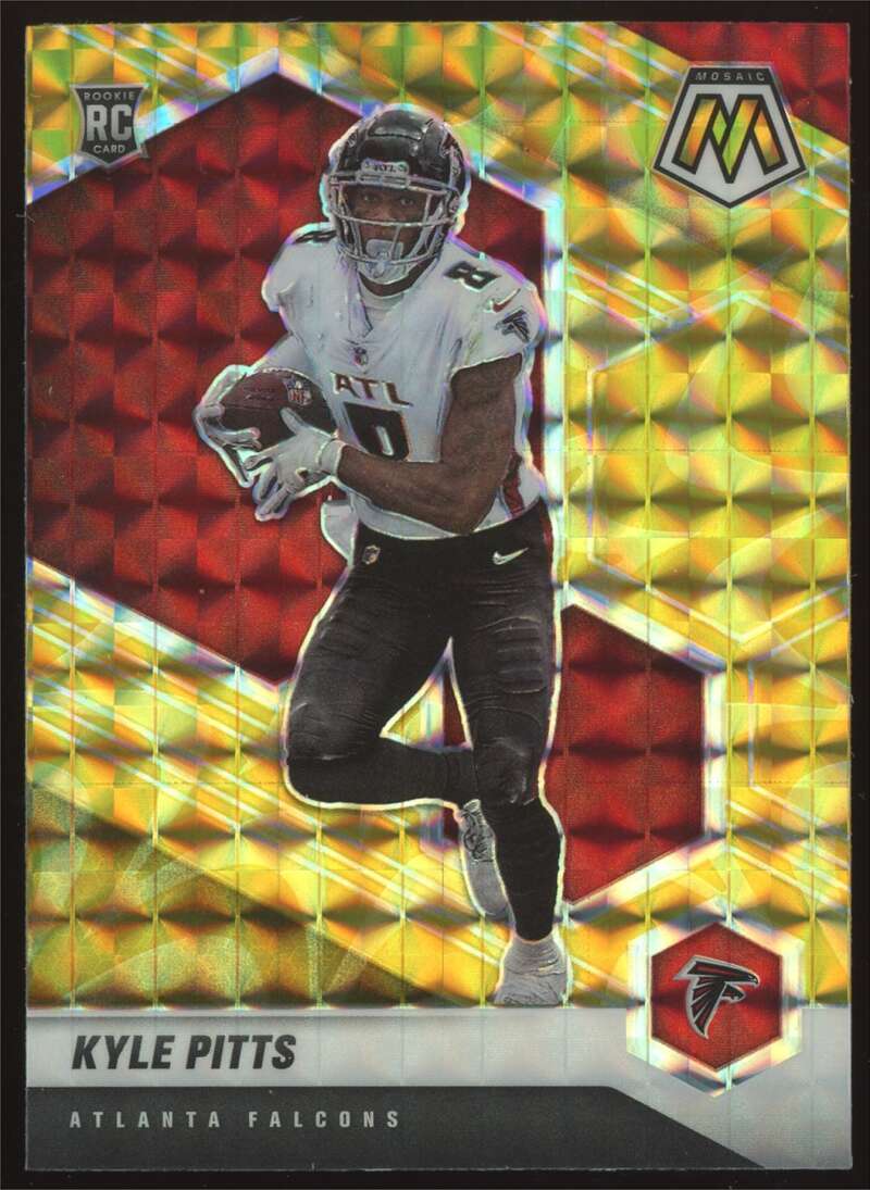 Load image into Gallery viewer, 2021 Panini Mosaic Reactive Yellow Prizm Kyle Pitts #311 Atlanta Falcons Rookie RC  Image 1
