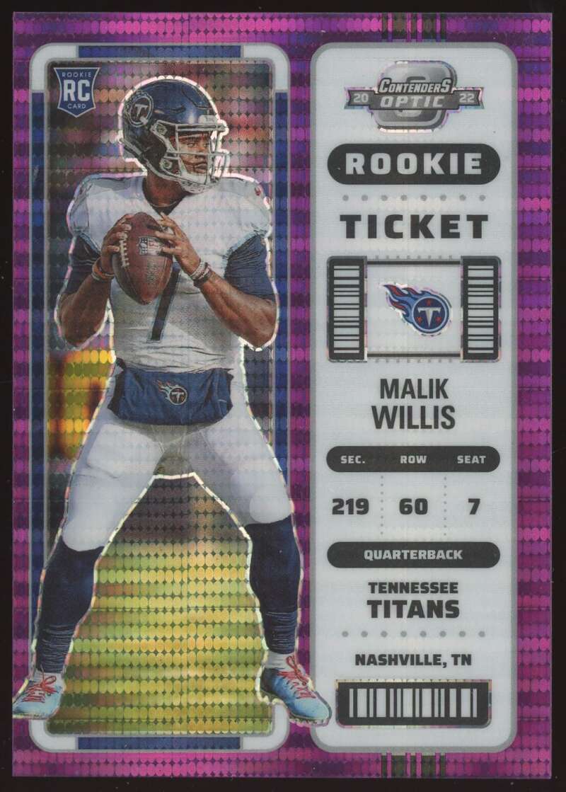 Load image into Gallery viewer, 2022 Panini Contenders Optic Purple Pulsar Malik Willis #86 Tennessee Titans Rookie RC /26  Image 1

