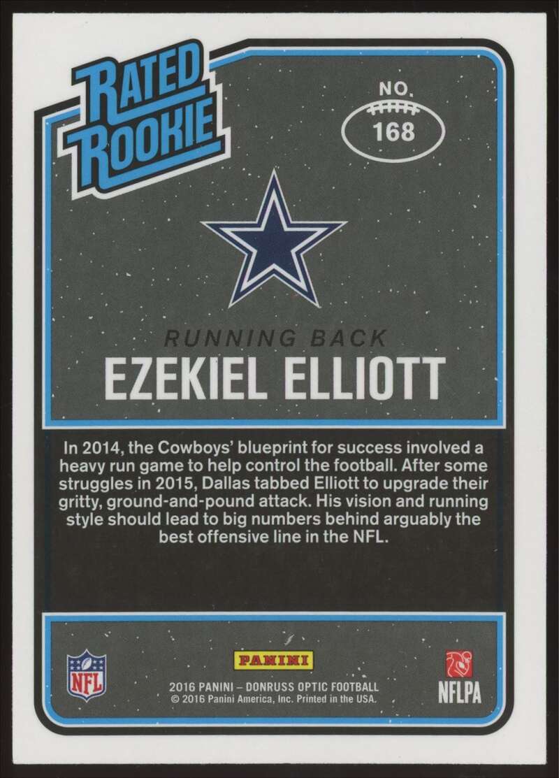 Load image into Gallery viewer, 2016 Donruss Optic Ezekiel Elliott #168 Dallas Cowboys Rookie RC Image 2
