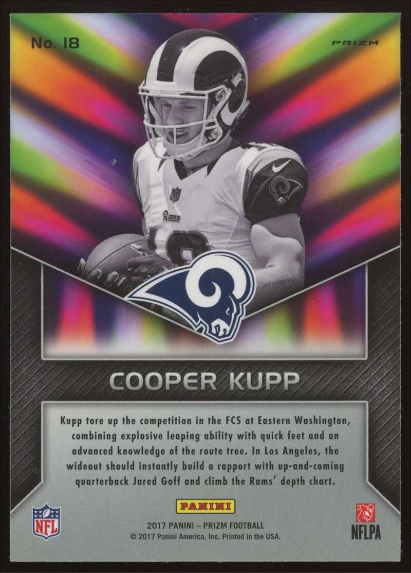Load image into Gallery viewer, 2017 Panini Prizm Instant Impact Silver Prizm Cooper Kupp #18 Los Angeles Rams Rookie RC Image 2
