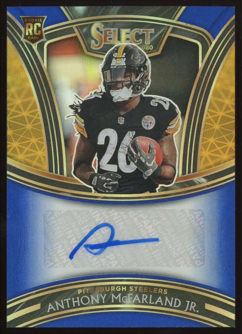 Load image into Gallery viewer, 2020 Panini Select Blue Prizm Auto Anthony McFarland Jr #SS-AMF Pittsburgh Steelers Rookie RC /50 Image 1
