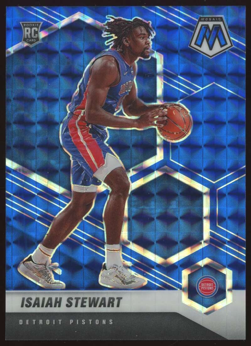 Load image into Gallery viewer, 2020-21 Panini Mosaic Blue Mosaic Prizm Isaiah Stewart #223 Detroit Pistons Rookie RC /99  Image 1
