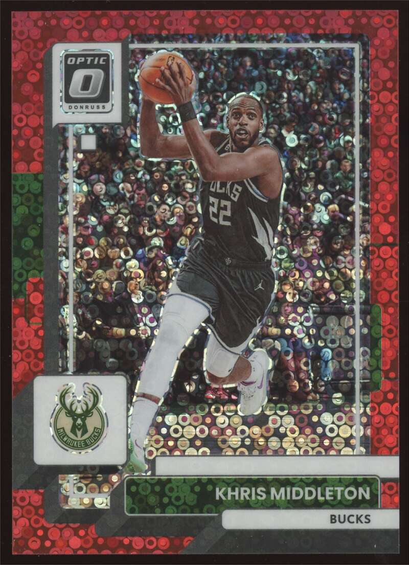 Load image into Gallery viewer, 2022-23 Donruss Optic Fast Break Red Prizm Khris Middleton #82 Milwaukee Bucks /75  Image 1
