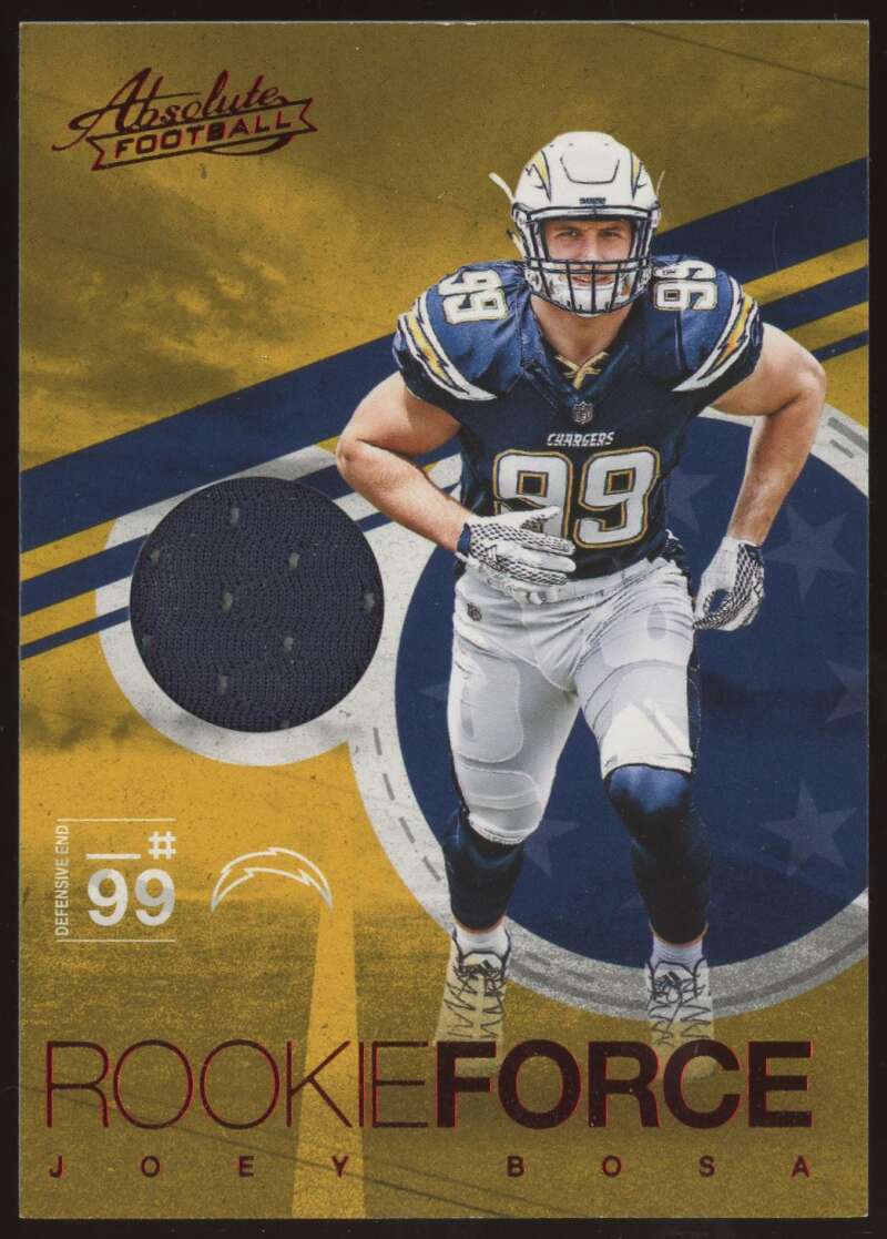 Load image into Gallery viewer, 2016 Panini Absolute Rookie Force Red Joey Bosa #19 San Diego Chargers RC Patch Relic  Image 1
