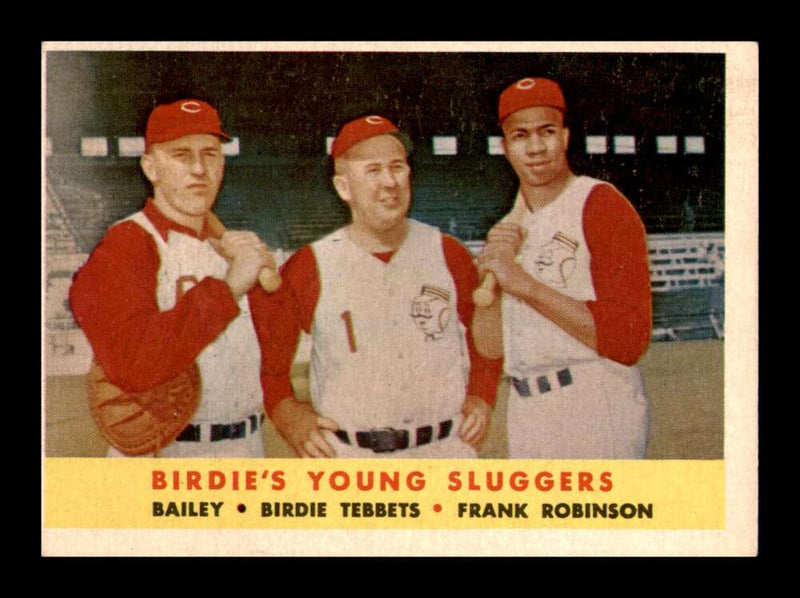 Load image into Gallery viewer, 1958 Topps Ed Bailey Birdie Tebbetts Frank Robinson #386 Cincinnati Reds EX-EXMINT Image 1
