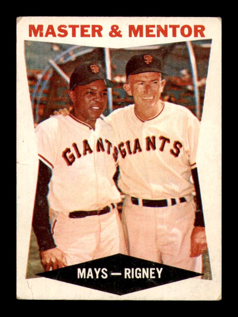 Load image into Gallery viewer, 1960 Topps Willie Mays Bill Rigney #7 San Francisco Giants  VG-VGEX Wrinkle Image 1
