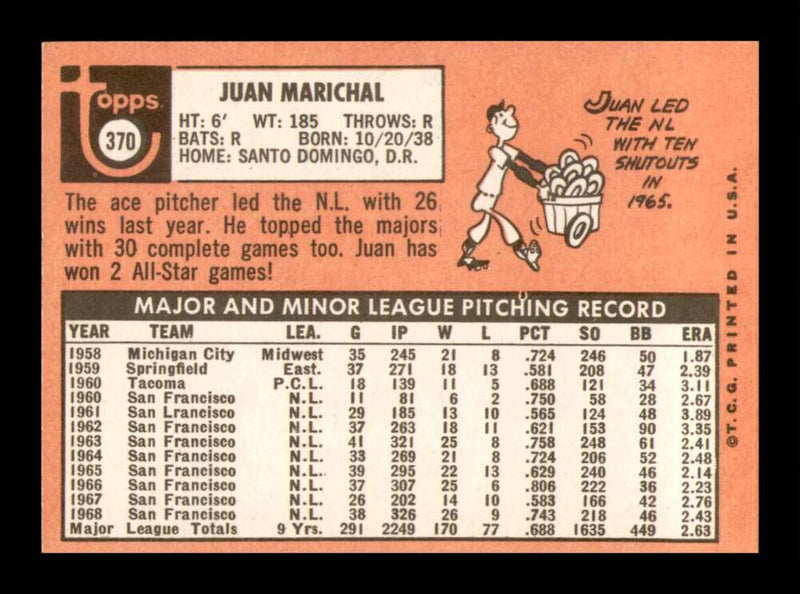 Load image into Gallery viewer, 1969 Topps Juan Marichal #370 San Francisco Giants NM Near Mint Image 2

