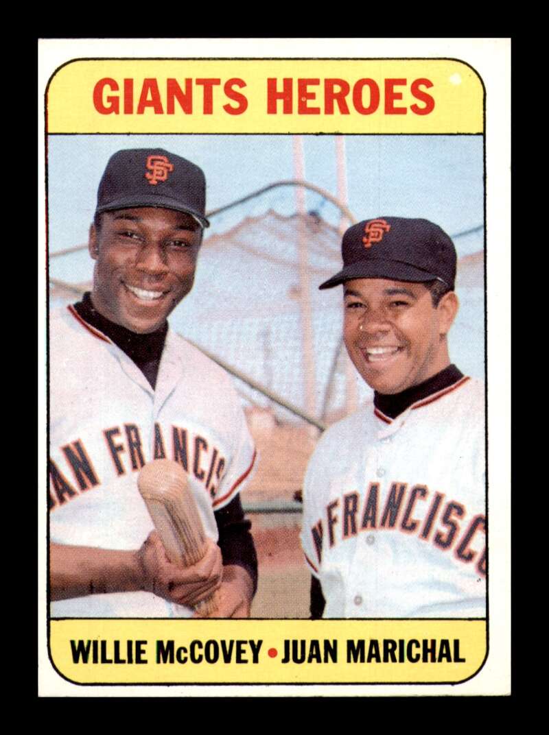 Load image into Gallery viewer, 1969 Topps Willie McCovey Juan Marichal #572 San Francisco Giants NM Near Mint Image 1
