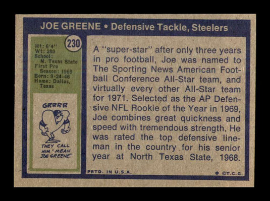 1972 Topps Joe Greene 