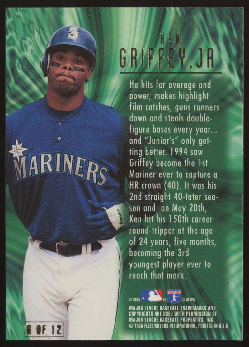 Load image into Gallery viewer, 1995 SkyBox E-Motion N-Tense Ken Griffey Jr. #6 Seattle Mariners NM Near Mint Image 2
