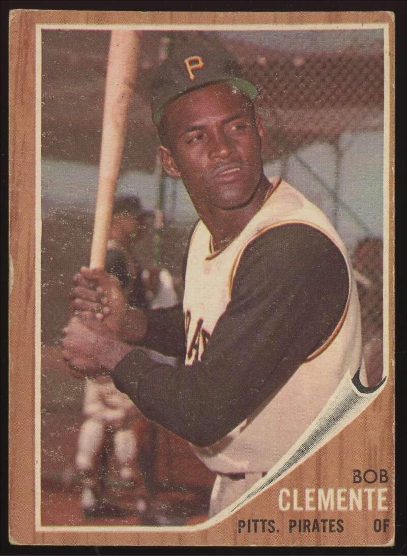 Load image into Gallery viewer, 1962 Topps Roberto Clemente #10 Pittsburgh Pirates VG-VGEX Rubber Band Indent Image 1
