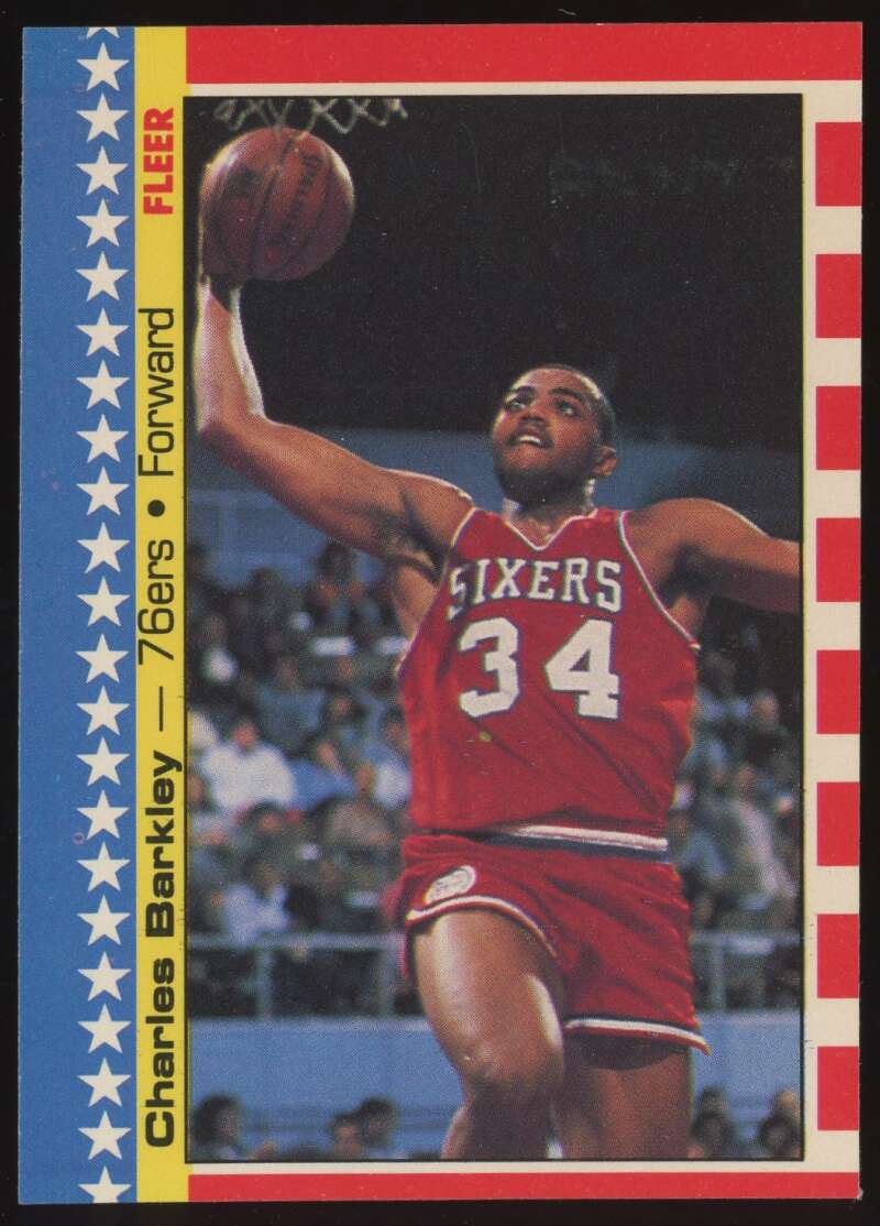 Load image into Gallery viewer, 1987-88 Fleer Stickers Charles Barkley #6 Philadelphia 76ers NM Near Mint Image 1
