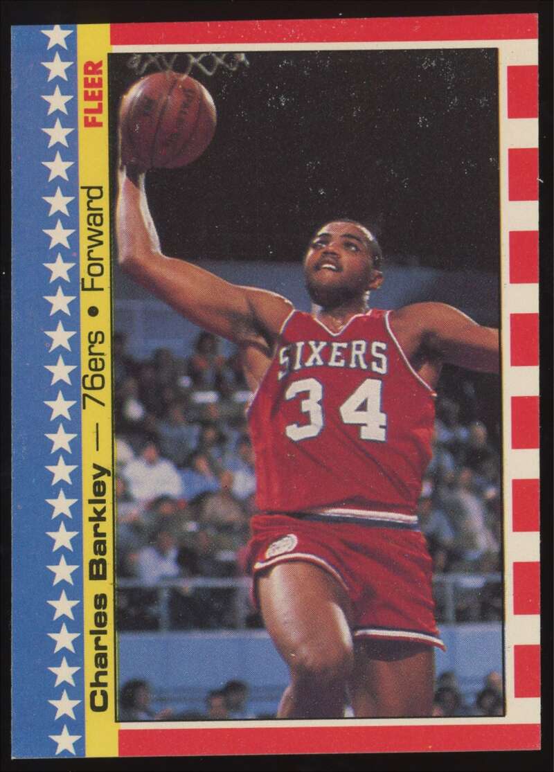 Load image into Gallery viewer, 1987-88 Fleer Stickers Charles Barkley #6 Philadelphia 76ers EX-EXMINT Image 1
