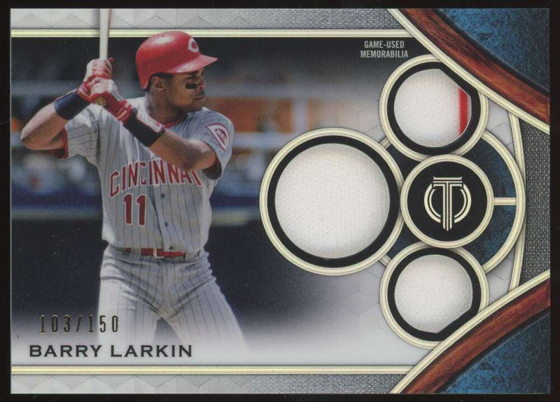 Load image into Gallery viewer, 2021 Topps Tribute Triple Relic Barry Larkin #TTR-BL Cincinnati Reds Patch /150  Image 1
