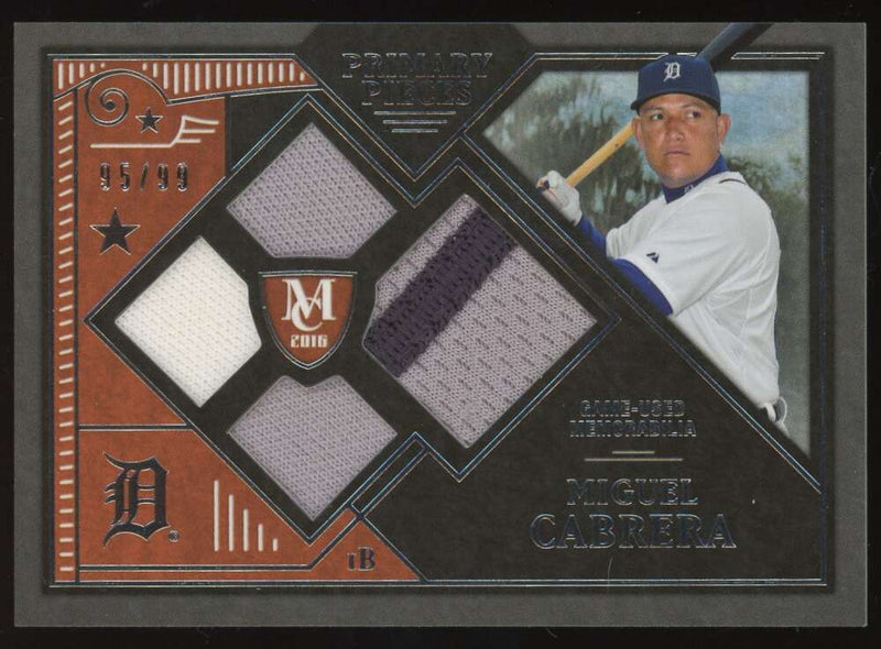 Load image into Gallery viewer, 2016 Topps Museum Collection Quad Relic Miguel Cabrera #PPQR-MCB Detroit Tigers /99  Image 1
