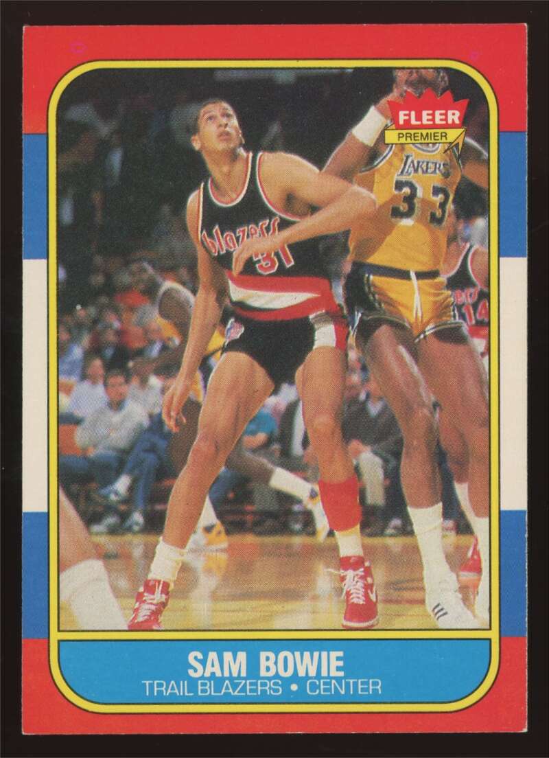 Load image into Gallery viewer, 1986-87 Fleer Sam Bowie #13 Portland Trail Blazers Rookie RC NM Near Mint Image 1
